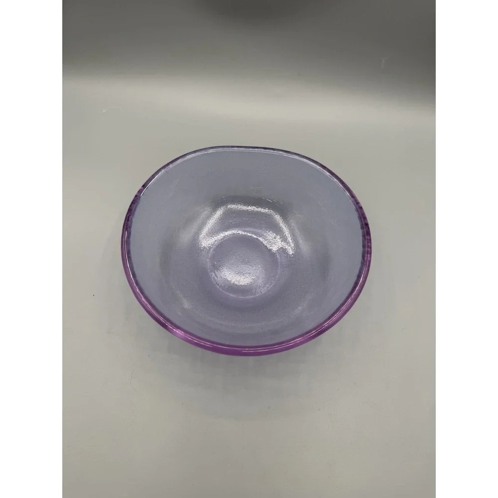 Fire and Light Recycled Glass LAVENDER Purple Bowl 8in AS IS